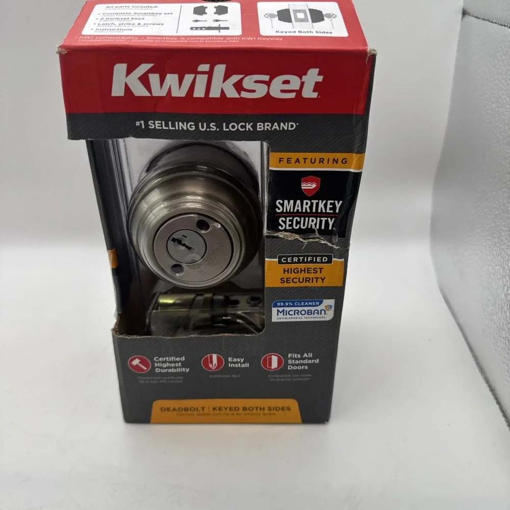 KWIKSET 99850-074 SATIN NICKEL‎ DOUBLE CYLINDER DEADBOLT FEATURING SMARTKEY